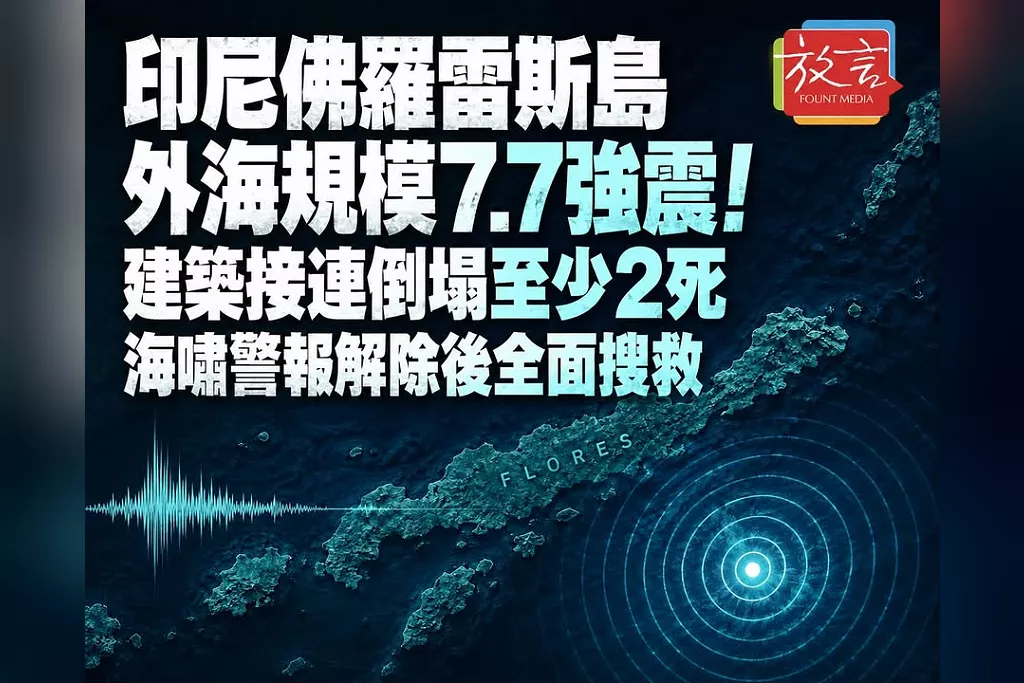 印尼佛羅雷斯島外海規模7.7強震！建築接連倒塌至少2死　海嘯警報解除後全面搜救