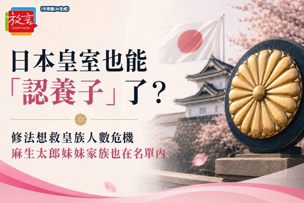 日本皇室也能「認養子」了？修法想救皇族人數危機　麻生太郎妹妹家族也在名單內