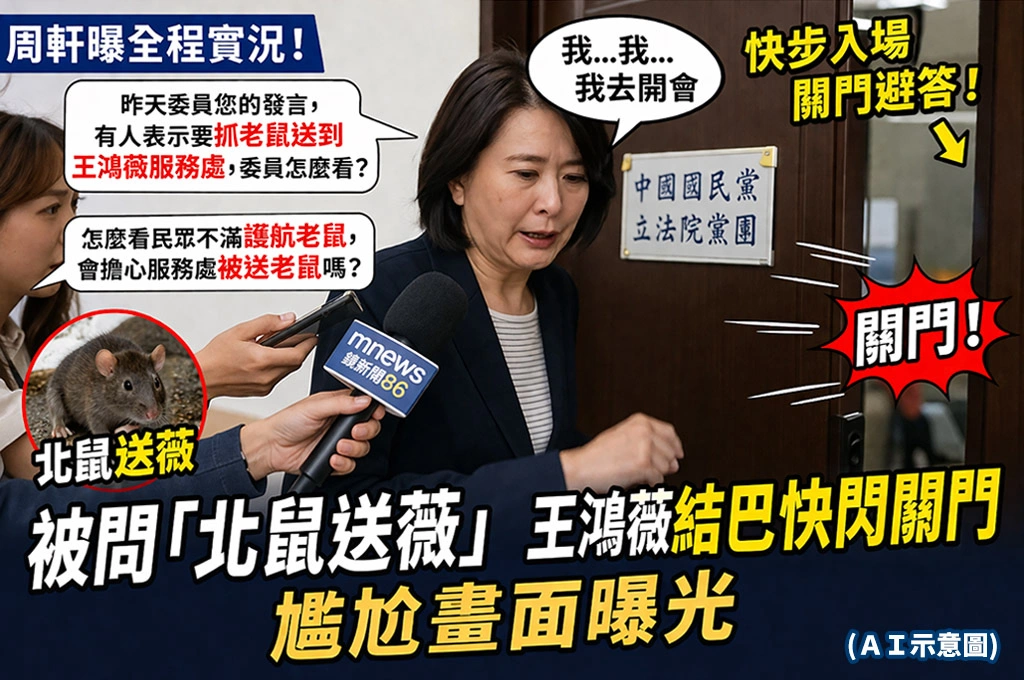 周軒曝全程實況！被問「北鼠送薇」　王鴻薇結巴快閃關門尷尬畫面曝光