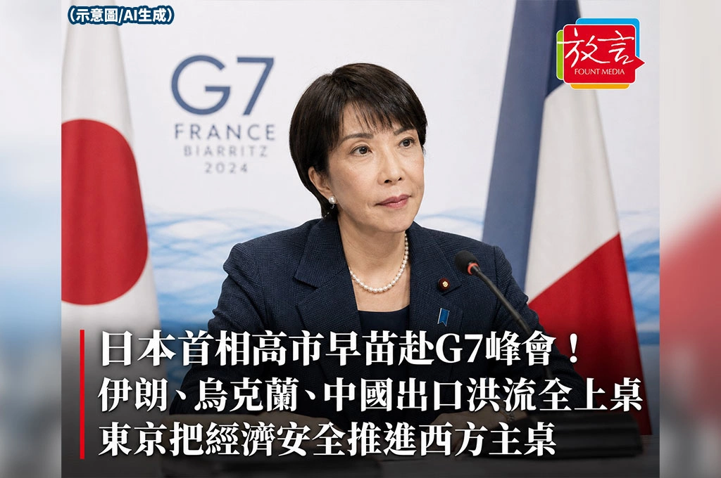 《放. 新聞/世界要聞/日本》日本首相高市早苗赴G7峰會！伊朗、烏克蘭、中國出口洪流全上桌　東京把經濟安全推進西方主桌
