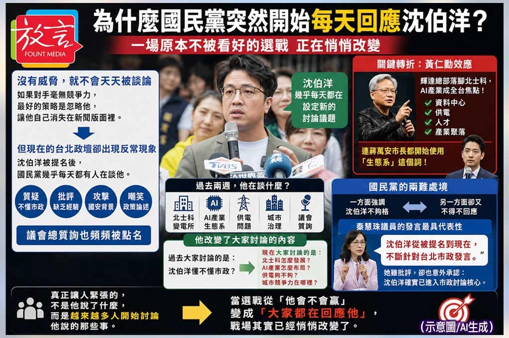 《放．專題》為什麼國民黨突然開始每天回應沈伯洋？一場原本不被看好的選戰　正在悄悄改變