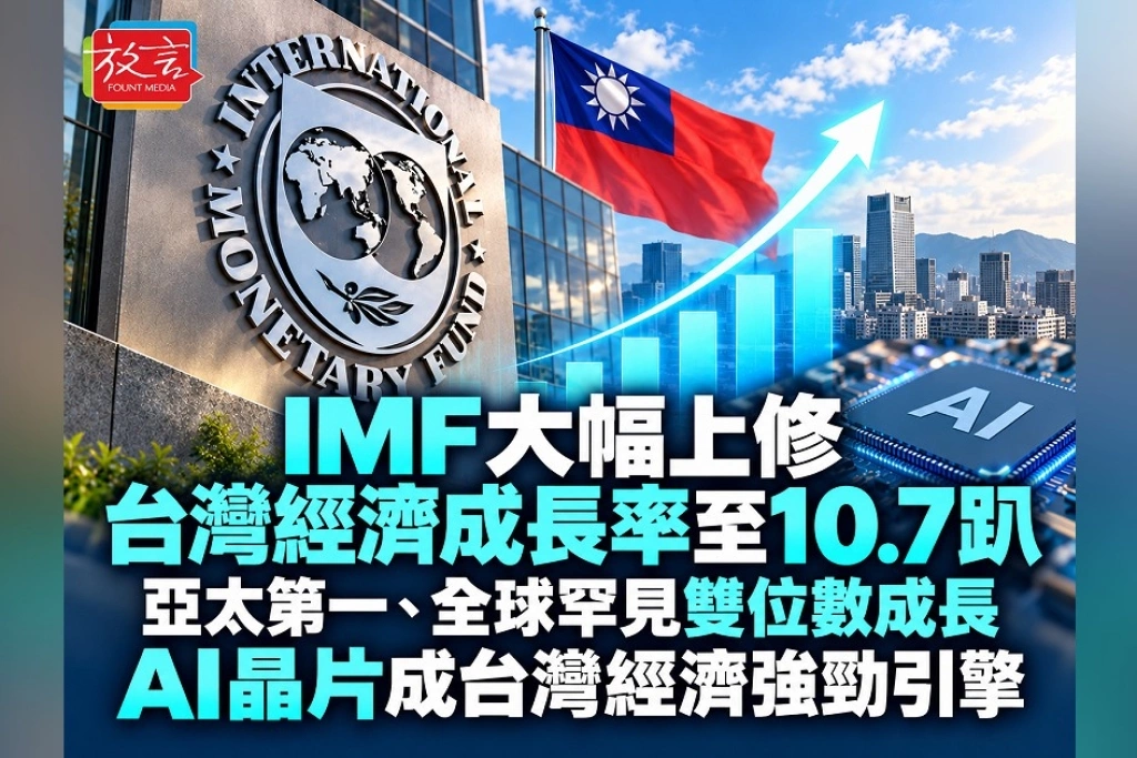 IMF大幅上修台灣經濟成長率至10.7趴！亞太第一、全球罕見雙位數成長　AI晶片成台灣經濟強勁引擎