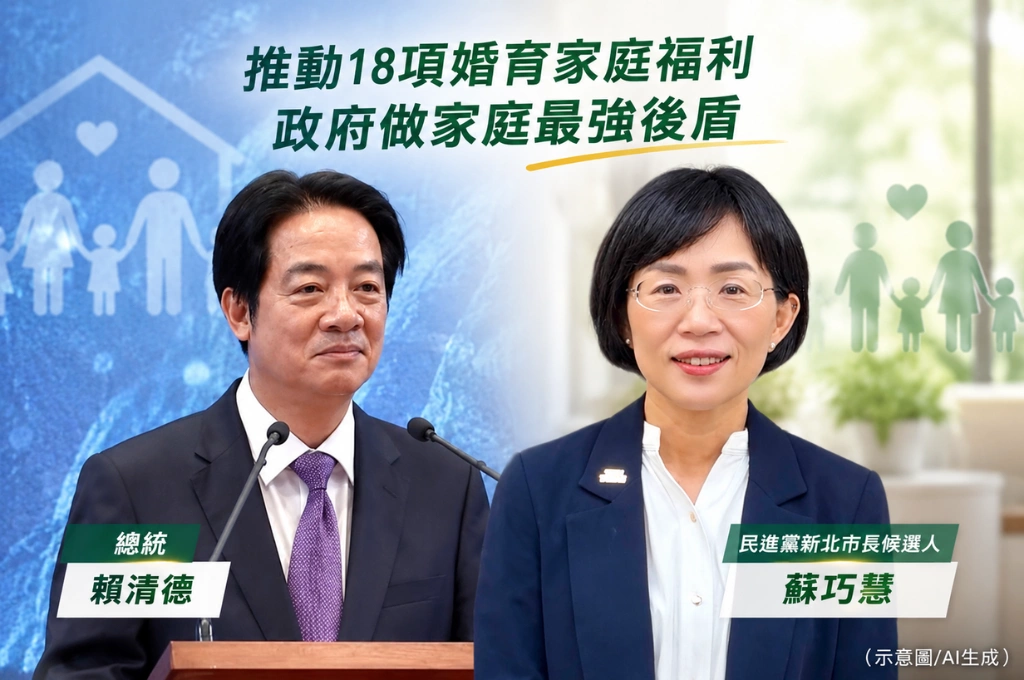 蘇巧慧力挺賴清德推18項婚育家庭福利！喊話「政府當家庭後盾」：減輕年輕世代壓力