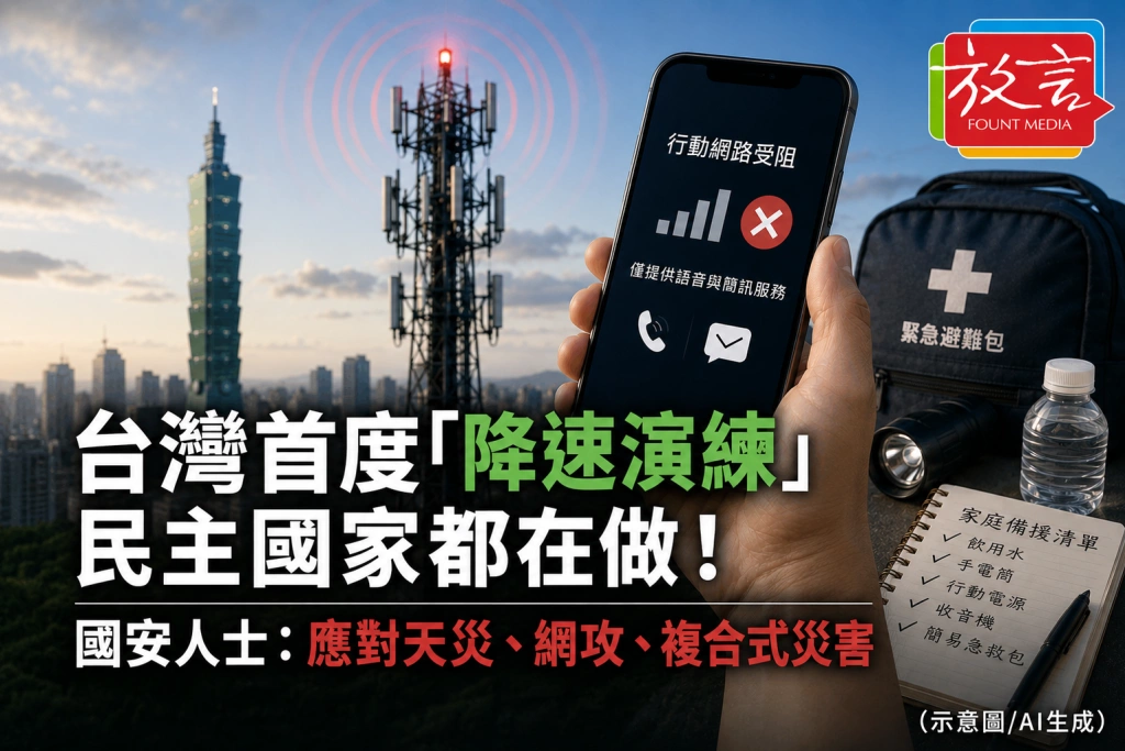 台灣首度「降速演練」民主國家都在做！國安人士：應對天災、網攻、複合式災害