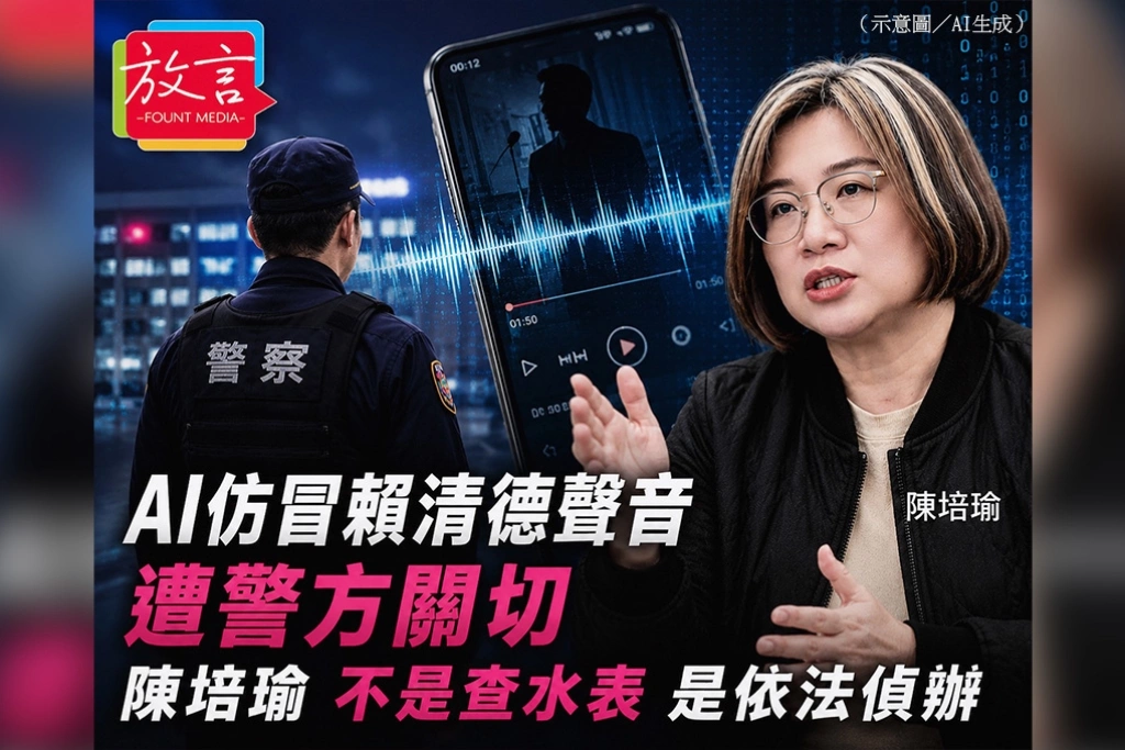 AI仿冒賴清德聲音影片遭警方關切　陳培瑜：警方依法請製作者說明，不是「查水表」