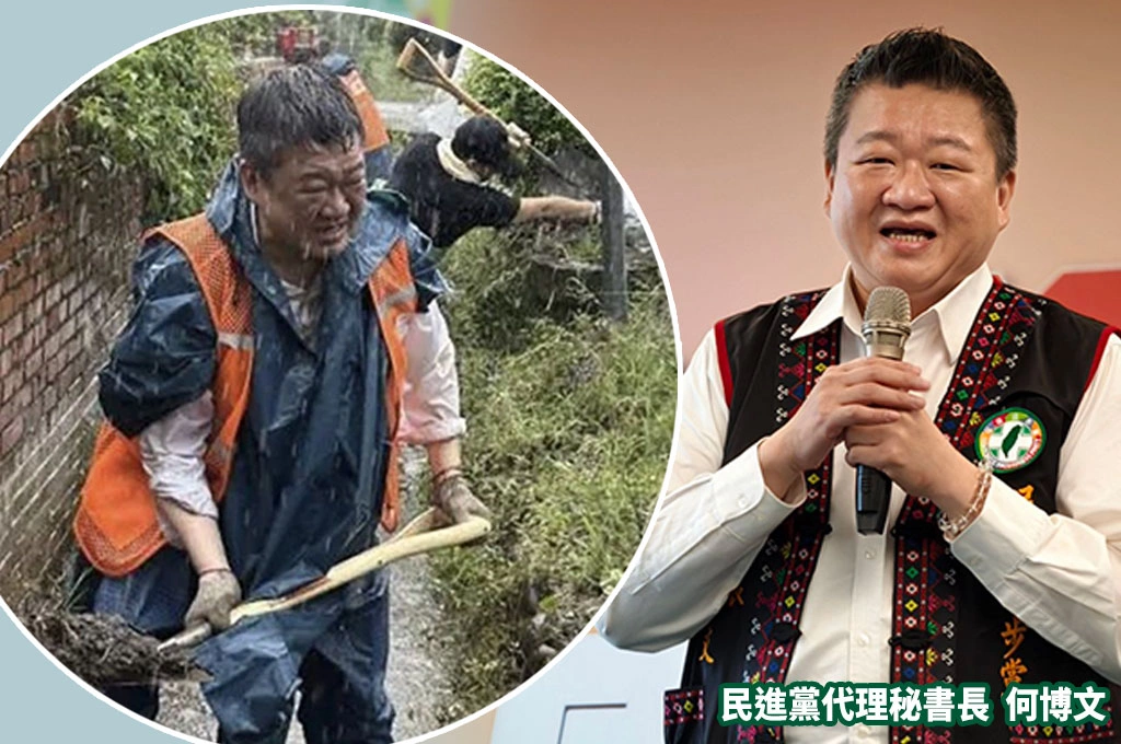 救災「臉全黑」遭在野質疑作秀？何博文大度回應：歡迎大家都來擺拍「能協助災民度過難關都歡迎」