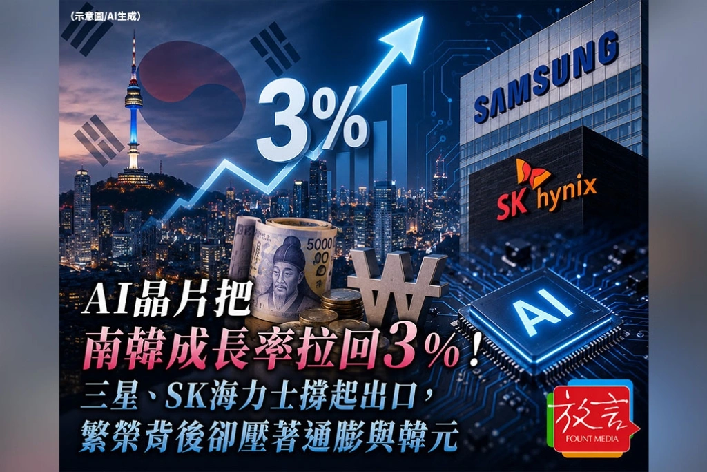 《放. 新聞／世界要聞》AI晶片把南韓成長率拉回3%！三星、SK海力士撐起出口，繁榮背後卻壓著通膨與韓元