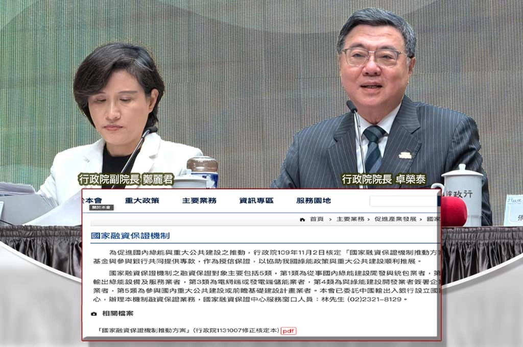 卓榮泰指赴美投資「媒體別再寫5000億美元」絕對錯誤!鄭麗君解釋信保機制:預計分5期、專款規模最高百億美元