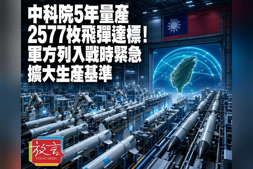 中科院5年量產2577枚飛彈達標！軍方列入戰時緊急擴大生產基準