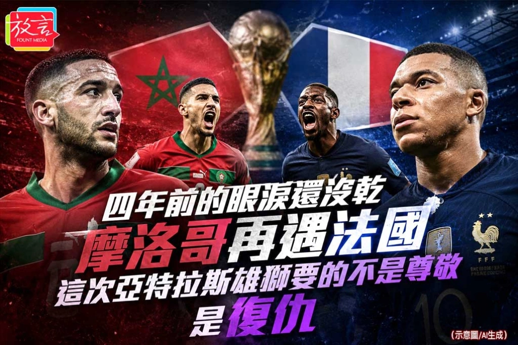 《放.新聞/世足賽》四年前的眼淚還沒乾 摩洛哥再遇法國 這次亞特拉斯雄獅要的不是尊敬，是復仇