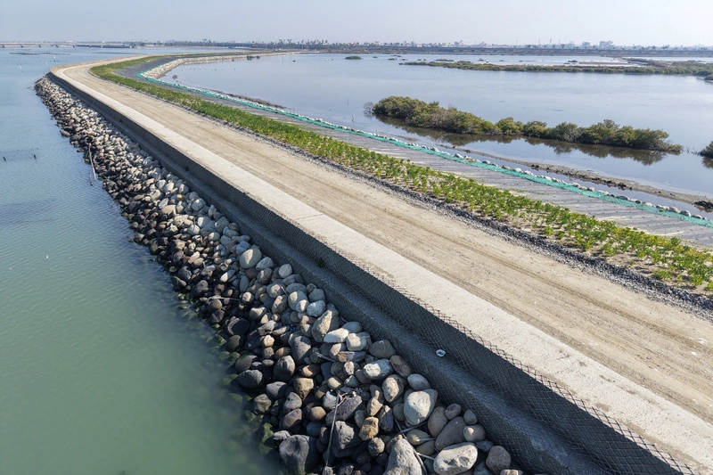 台南北門頭港排水整治竣工　運用白河水庫清淤土方