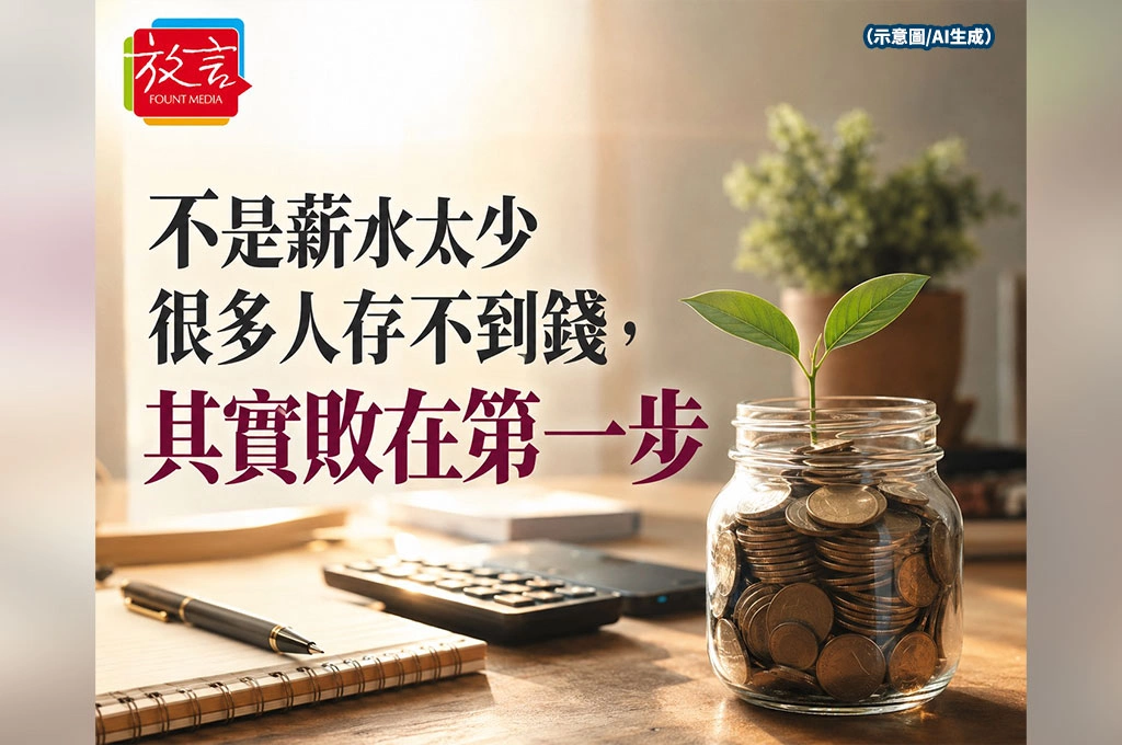 不是薪水太少　很多人存不到錢，其實敗在第一步