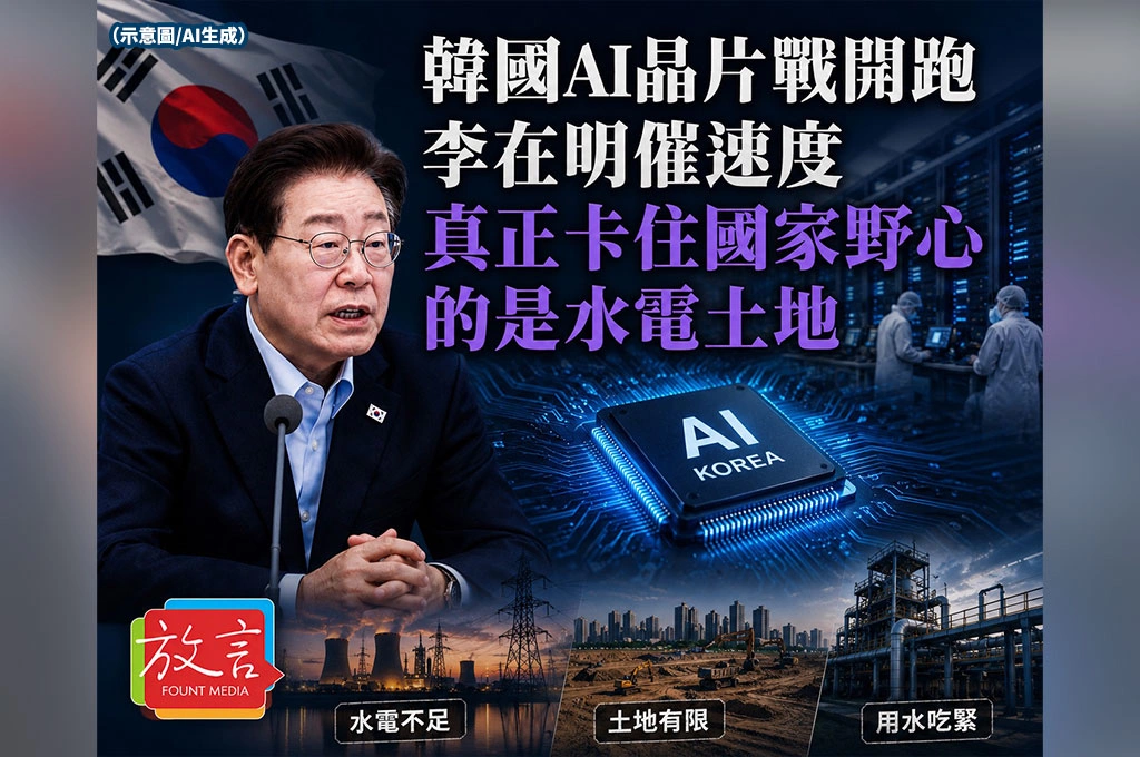 《放. 新聞／世界要聞／韓國科技》韓國AI晶片戰開跑，李在明催速度：真正卡住國家野心的，是水電土地