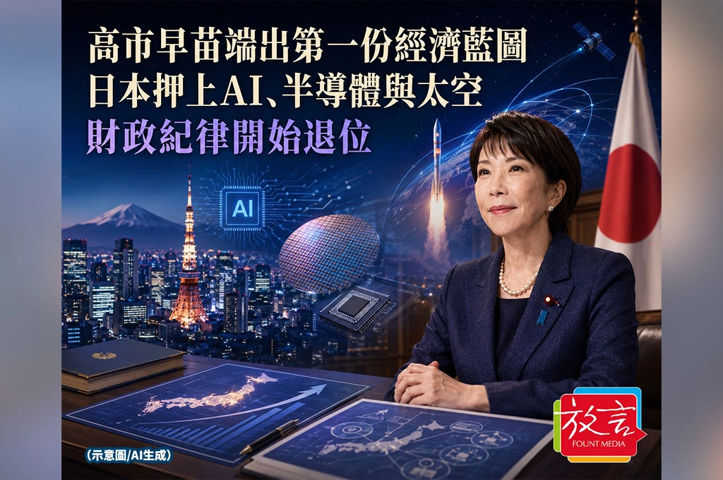 《放. 新聞／世界要聞／日本經濟》高市早苗端出第一份經濟藍圖：日本押上AI、半導體與太空，財政紀律開始退位