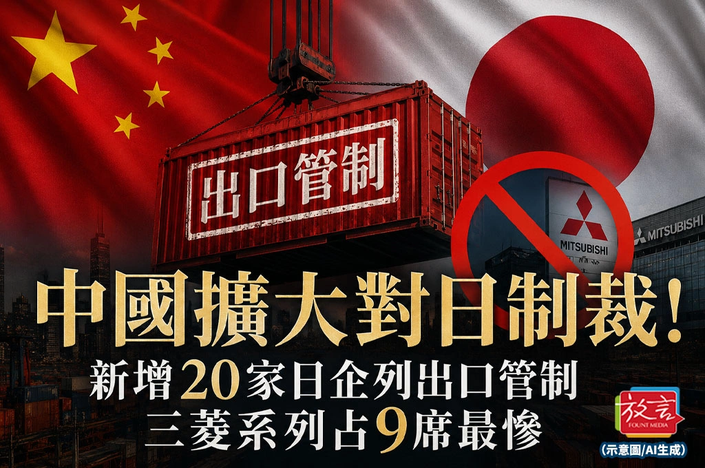 中國擴大對日制裁!新增20家日企列出口管制 三菱系列占9席最慘