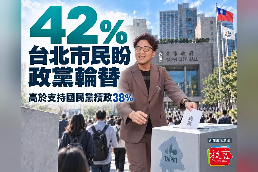 42％台北市民盼政黨輪替！高於國民黨續政38％　沈伯洋迎來首都換黨執政關鍵窗口