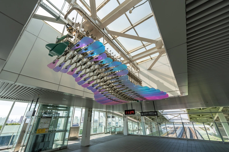 中捷烏日站公共藝術「微浮」　演繹河川匯聚之美