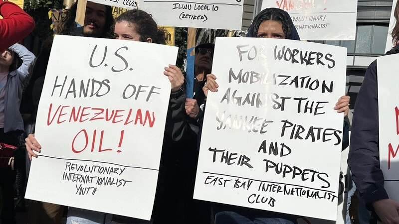 美民眾抗議美軍介入委內瑞拉