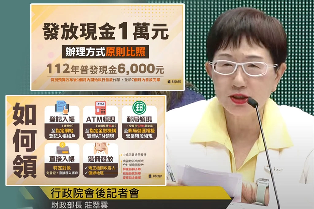 普發1萬預算編好、就等立院通過!財政部曝領錢五種方法:預算公布後1個月內開始發放
