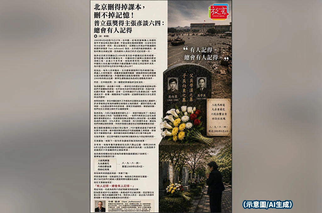 北京刪得掉課本，刪不掉記憶！普立茲獎得主張彥談六四：總會有人記得