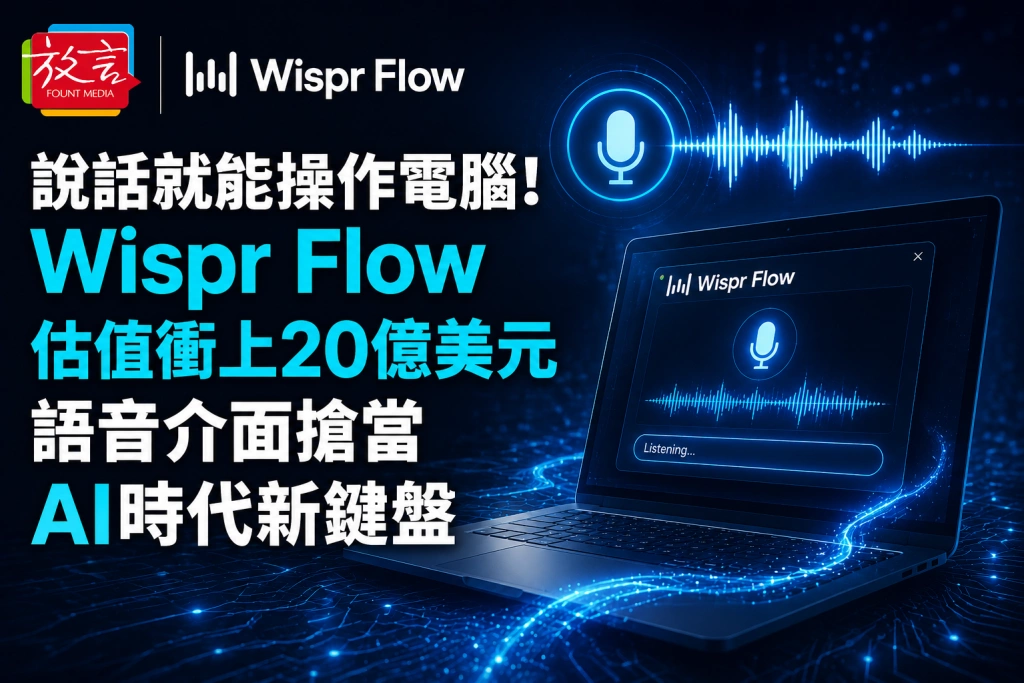 說話就能操作電腦！Wispr Flow估值衝上20億美元　語音介面搶當AI時代新鍵盤