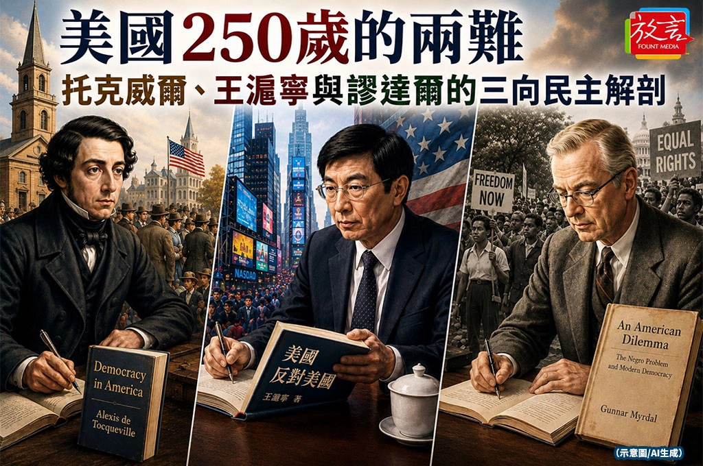 【黃龍直搗】美國250歲的兩難：托克威爾、王滬寧與謬達爾的「三向民主解剖」