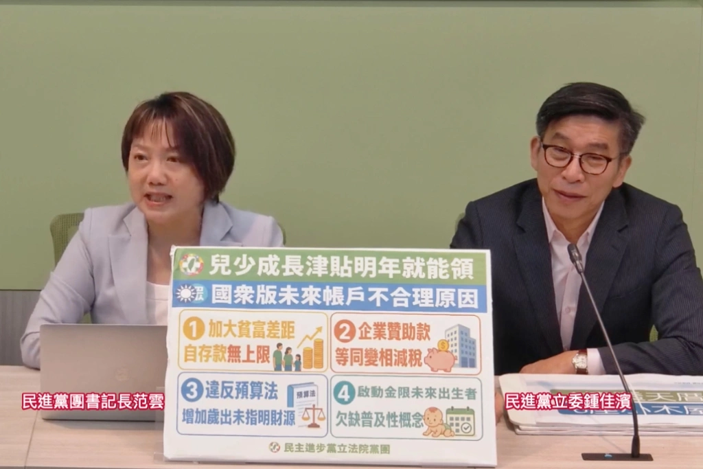 藍白未來帳戶自存「無上限」...綠黨團憂釀「富者越富」：不用不副署、根本就是違憲法案！