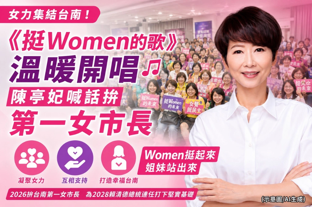 女力集結台南！《挺Women的歌》溫暖開唱　陳亭妃喊話拚第一女市長！